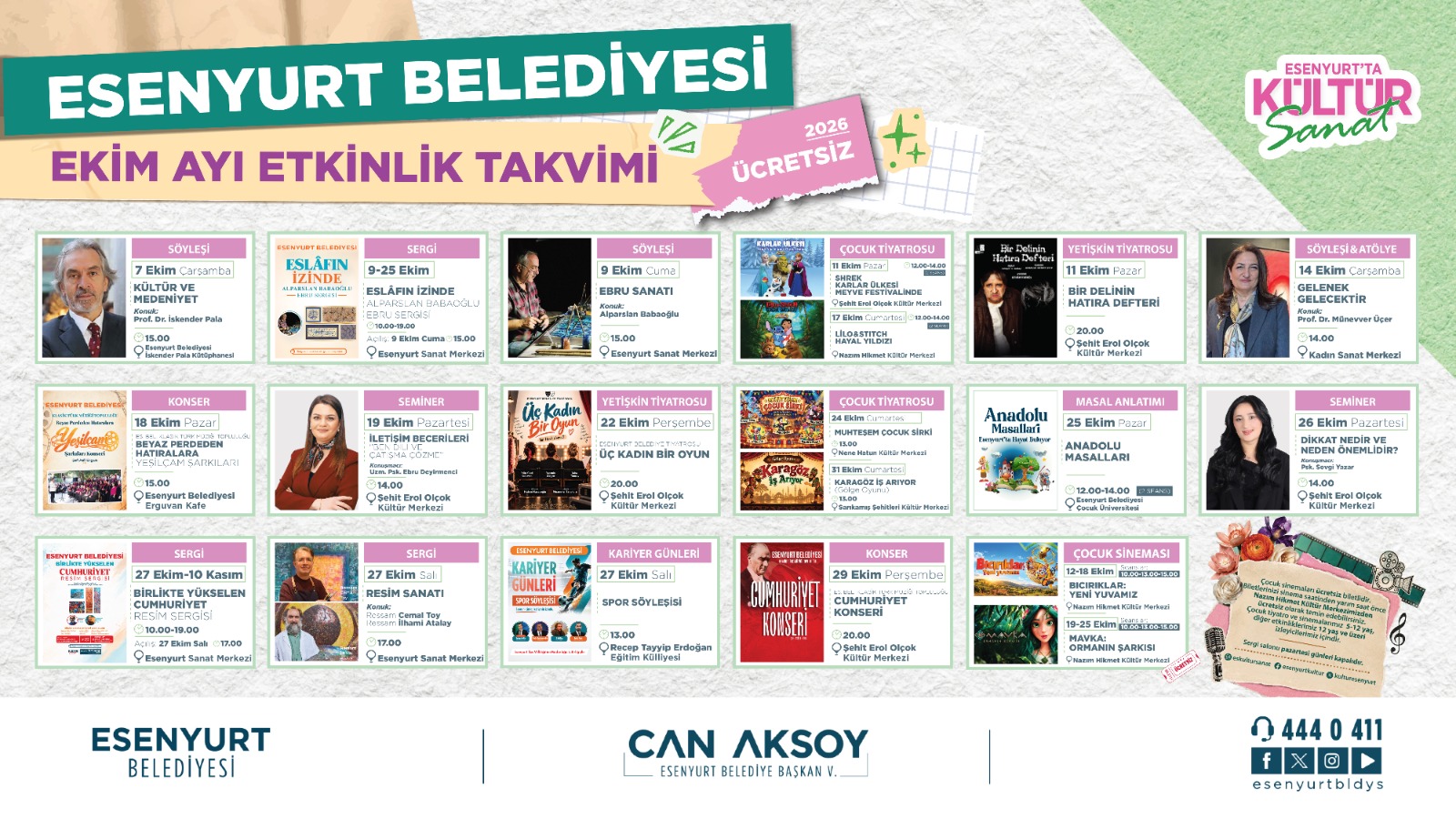 2026 Ekim Ayı Etkinlik Takvimi