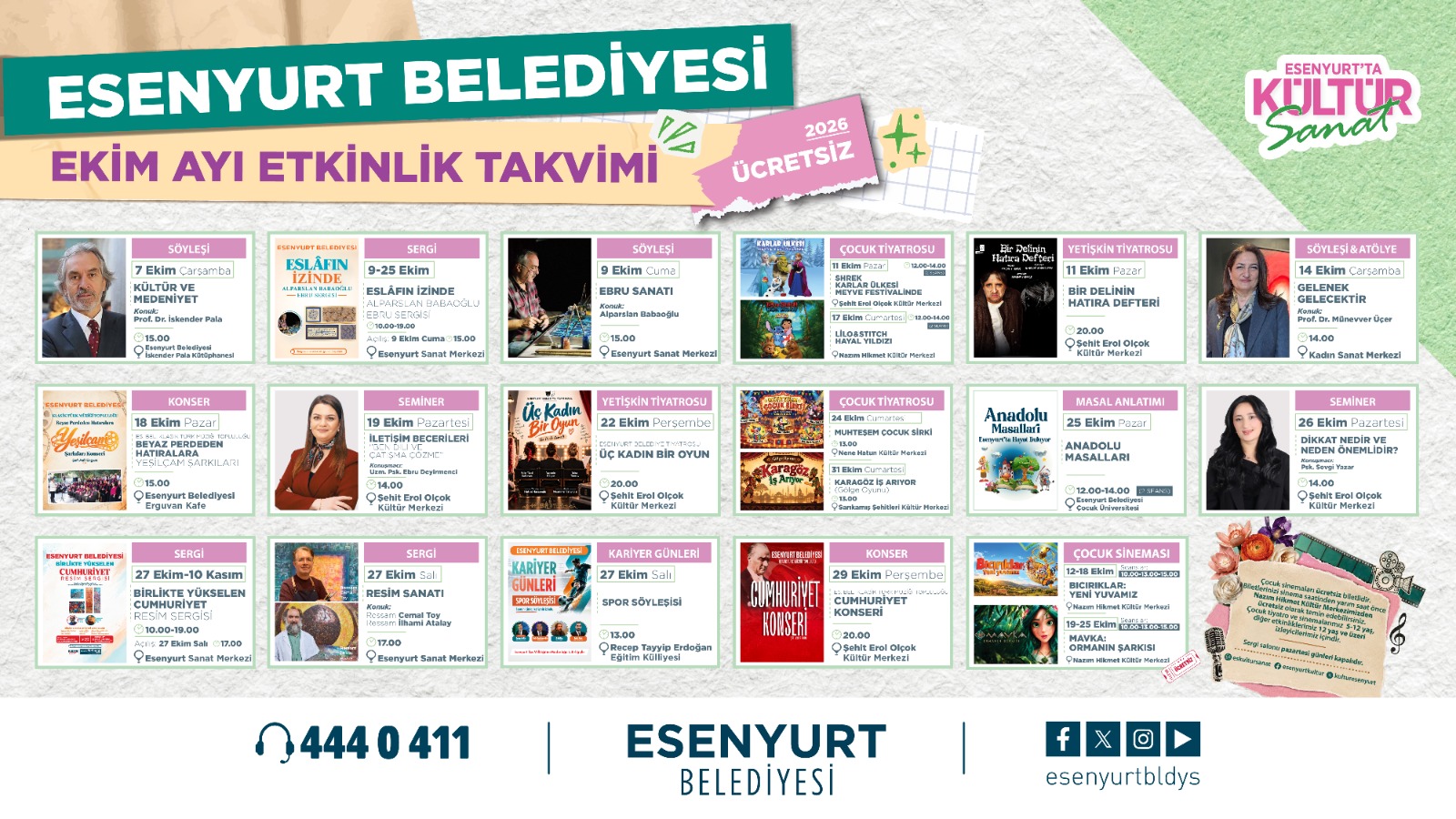 2026 Ekim Ayı Etkinlik Takvimi