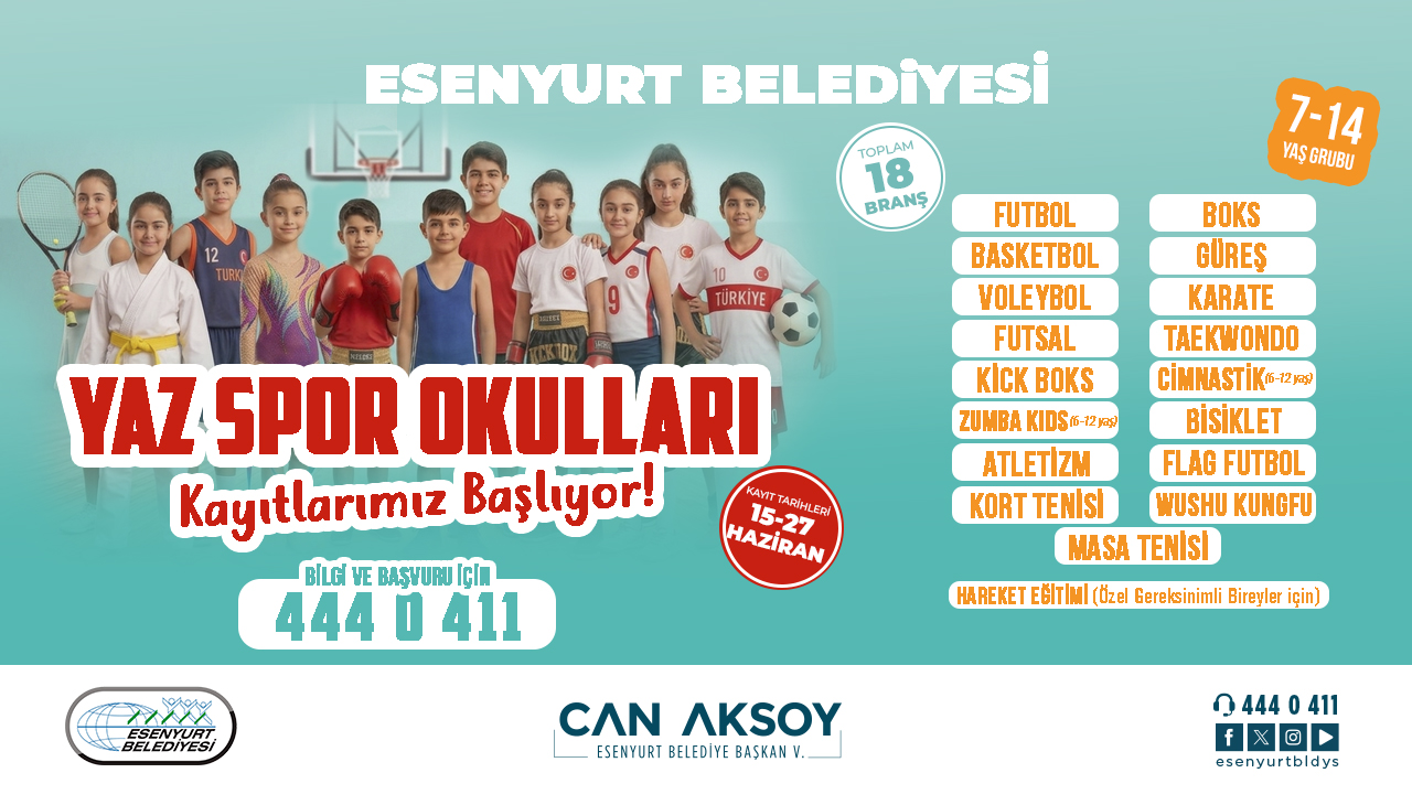 Yaz Spor Okulları Kayıtlarımız Başlıyor!