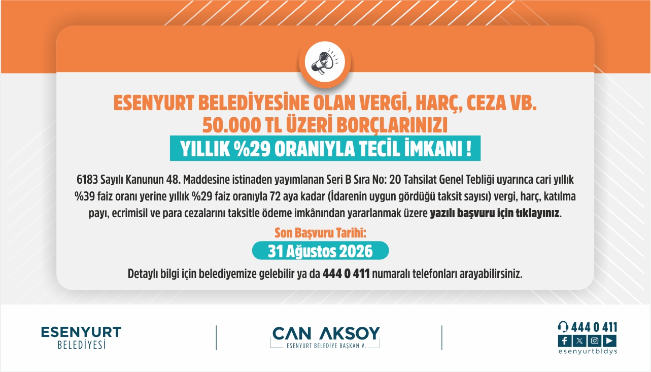 Vergi Borçlarınıız Ödeme Kolaylığı 